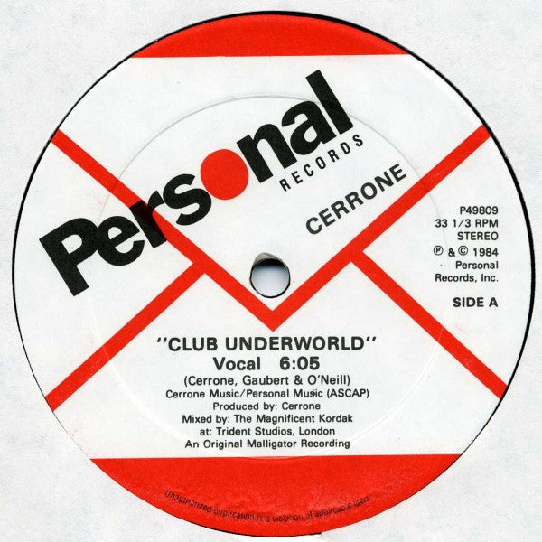 Cerrone : Club Underworld (12", Single)