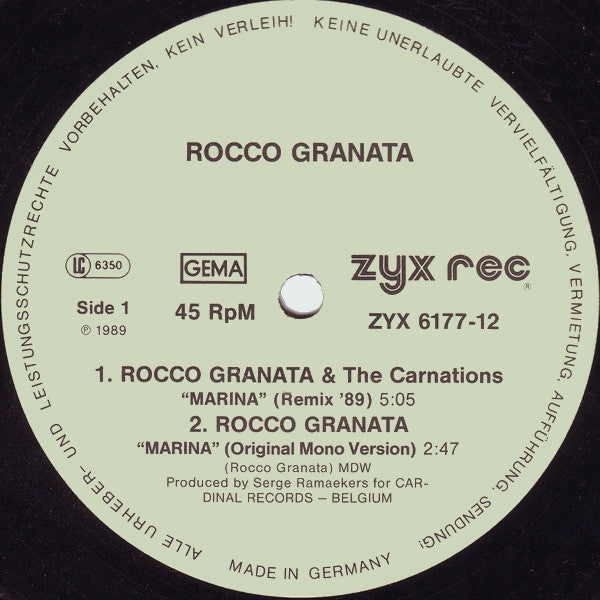Rocco Granata : Marina (Remix '89) (12")