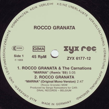 Rocco Granata : Marina (Remix '89) (12")