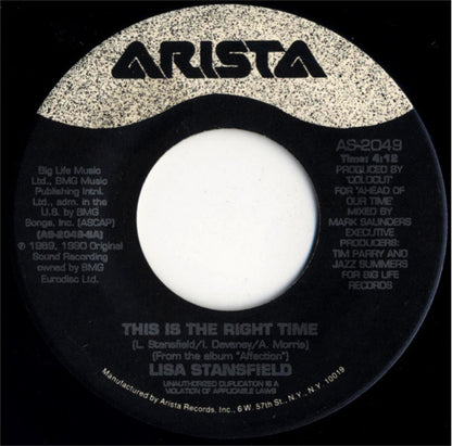 Lisa Stansfield : This Is The Right Time (7", Single)