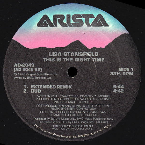 Lisa Stansfield : This Is The Right Time (12")