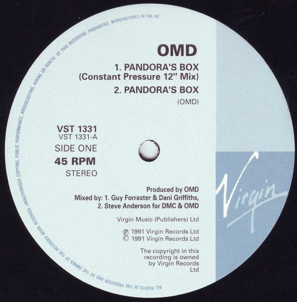 Orchestral Manoeuvres In The Dark : Pandora's Box (12", Single)