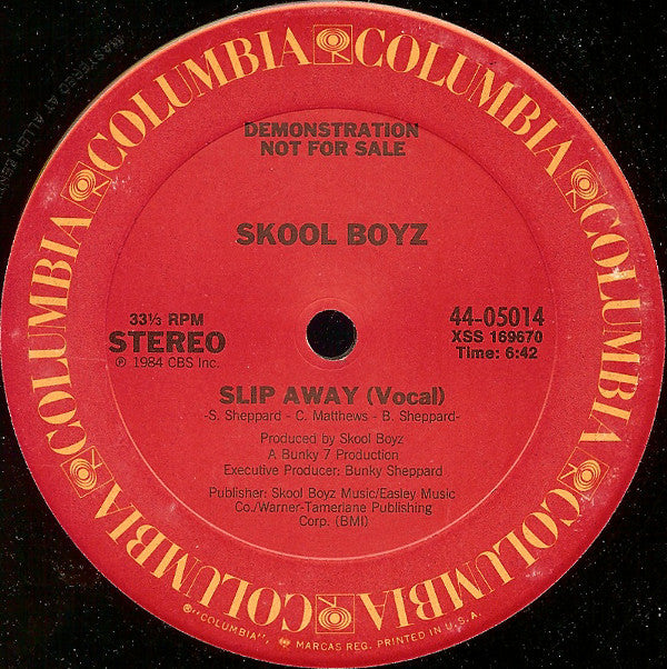 Skool Boyz : Slip Away (12", Promo)