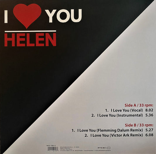 Helen (2) : I Love You (12", Maxi, RE, Tra)