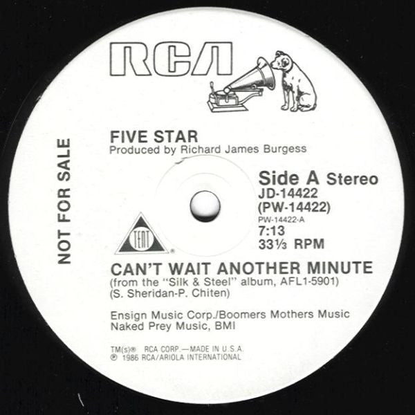 Five Star : Can't Wait Another Minute (12", Promo)