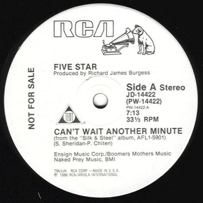 Five Star : Can't Wait Another Minute (12", Promo)