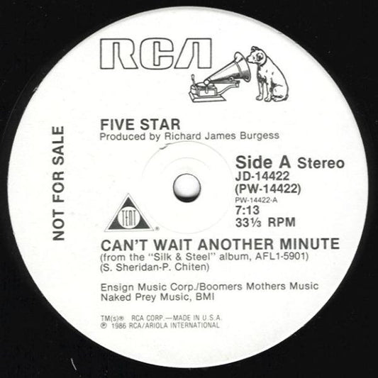 Five Star : Can't Wait Another Minute (12", Promo)