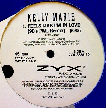Kelly Marie : Feels Like I'm In Love (12", Promo)