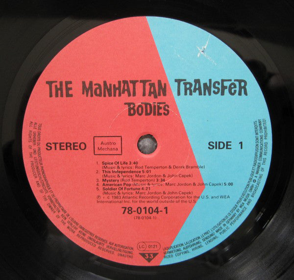The Manhattan Transfer : Bodies And Souls (LP, Album)