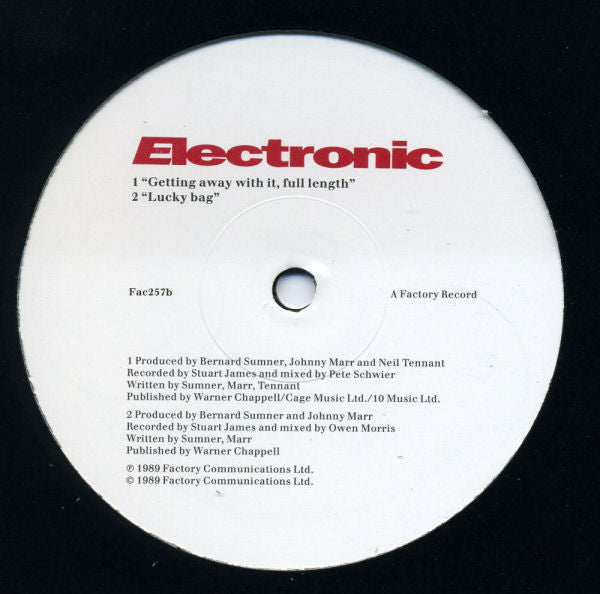 Electronic : Getting Away With It... (12", Single)