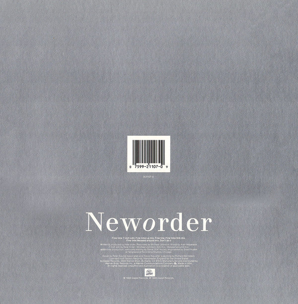 Neworder* : Fine Time (12", Maxi, Spe)
