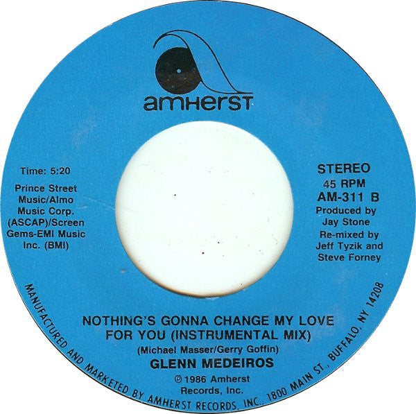Glenn Medeiros : Nothing's Gonna Change My Love For You (7", Styrene, Car)