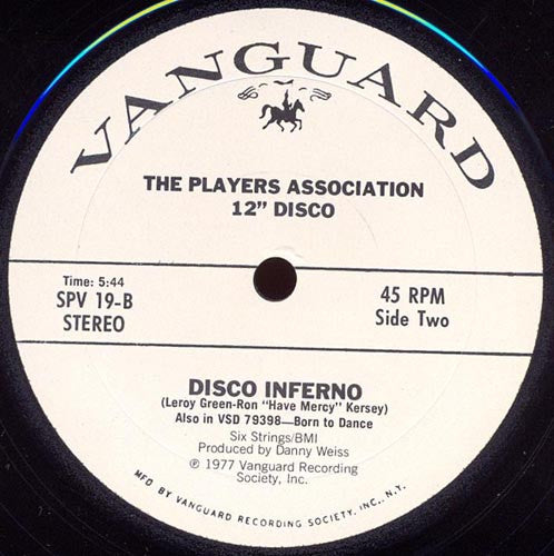 The Players Association : Goin' To The Disco / Disco Inferno (12", Promo)