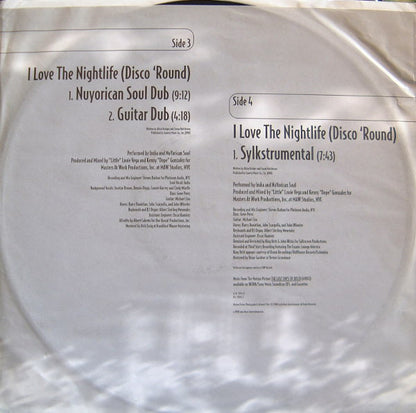 India And Nuyorican Soul : I Love The Nightlife (Disco Round) - 12" Remixes (2x12")