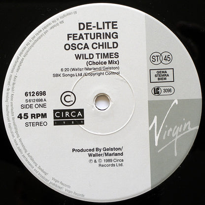 De Lite Featuring Osca Child : Wild Times (12", Single)