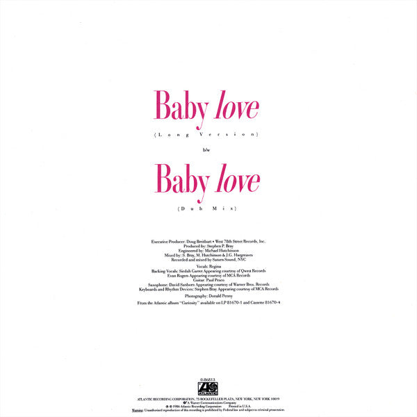 Regina (2) : Baby Love (12", Single, AR )