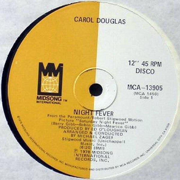 Carol Douglas : Night Fever (12", Glo)