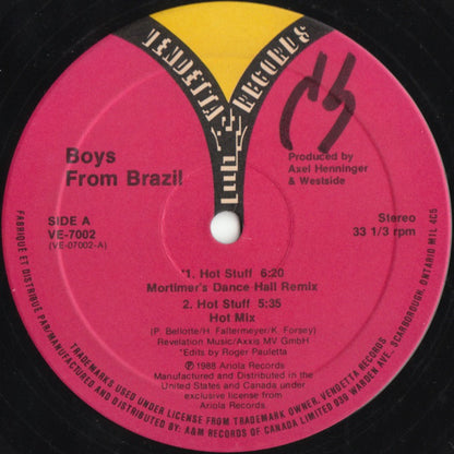 Boys From Brazil : Hot Stuff (12", Single)