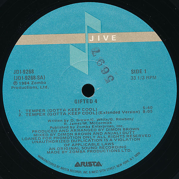 Gifted 4 : Temper (Gotta Keep Cool) (12", Promo)