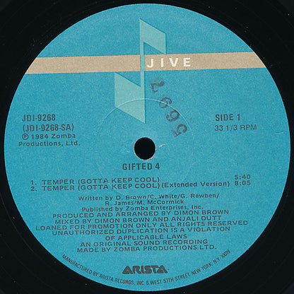 Gifted 4 : Temper (Gotta Keep Cool) (12", Promo)