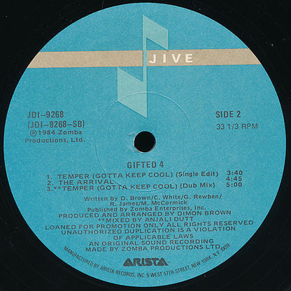 Gifted 4 : Temper (Gotta Keep Cool) (12", Promo)