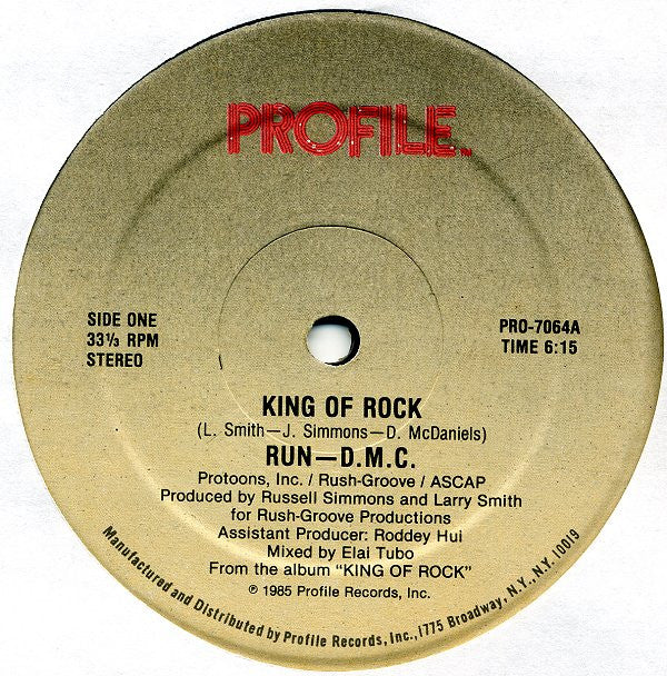 Run-D.M.C.* : King Of Rock (12", Single,  Ha)