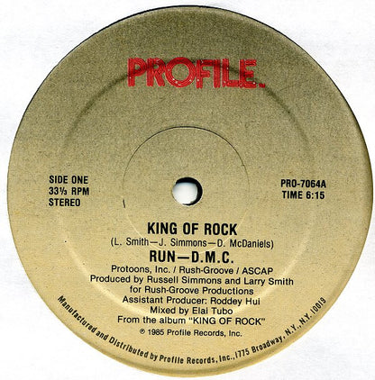 Run-D.M.C.* : King Of Rock (12", Single,  Ha)