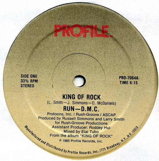 Run-D.M.C.* : King Of Rock (12", Single,  Ha)