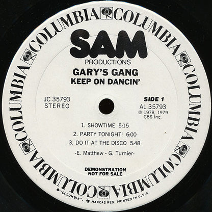 Gary's Gang : Keep On Dancin' (LP, Album, Promo)