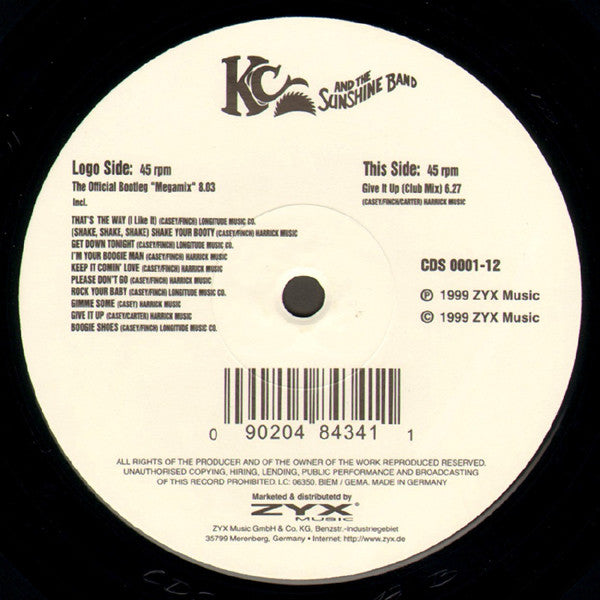 KC And The Sunshine Band* : The Official Bootleg "Megamix" / Give It Up (12")