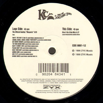 KC And The Sunshine Band* : The Official Bootleg "Megamix" / Give It Up (12")