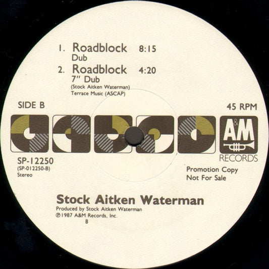 Stock Aitken Waterman* : Roadblock (12", Promo)