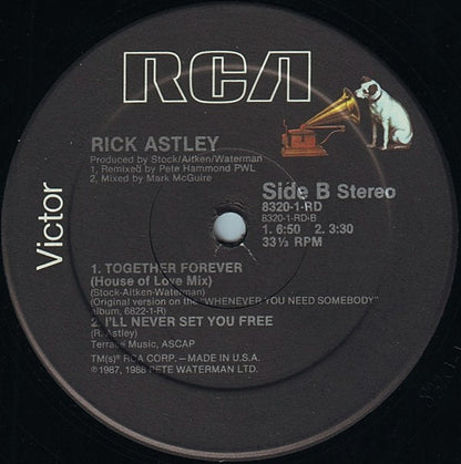 Rick Astley : Together Forever (12", Single)