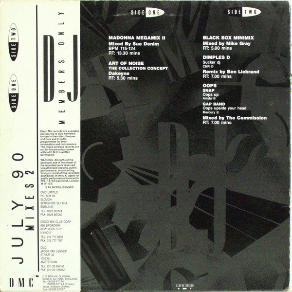 Various : July 90 (Mixes 2) (12")