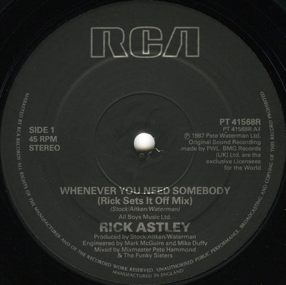 Rick Astley : Whenever You Need Somebody (Rick Sets It Off Mix) (12", Single)