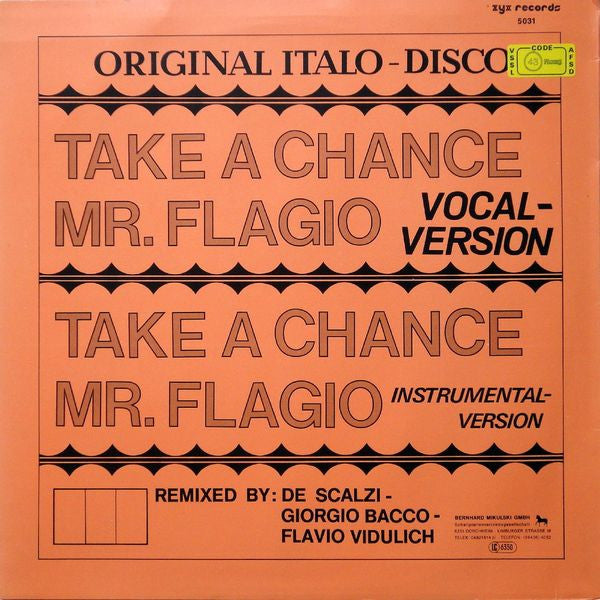 Mr. Flagio : Take A Chance (12")