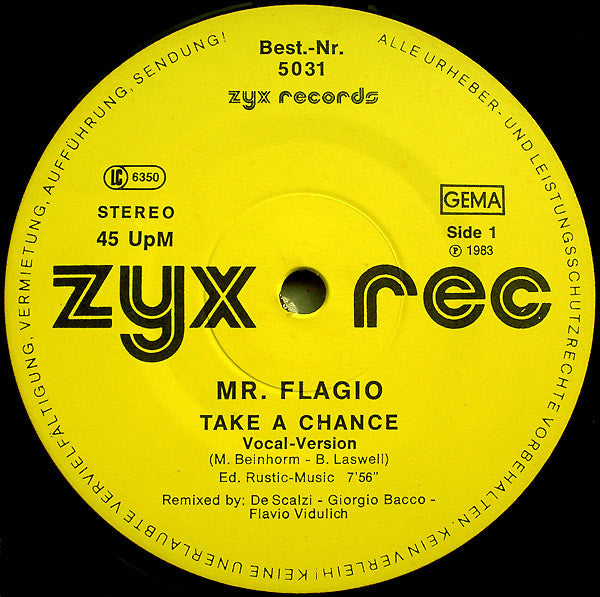 Mr. Flagio : Take A Chance (12")