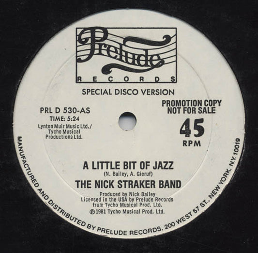 Nick Straker Band : A Little Bit Of Jazz (12", Promo)