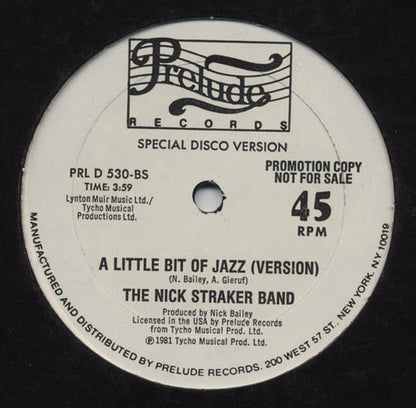 Nick Straker Band : A Little Bit Of Jazz (12", Promo)