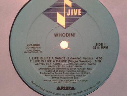 Whodini : Life Is Like A Dance / I'm A Ho (12", Pic)