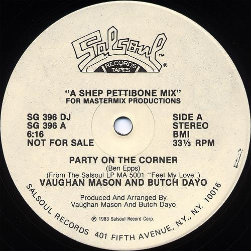 Vaughan Mason And Butch Dayo : Party On The Corner (12", Single, Promo)