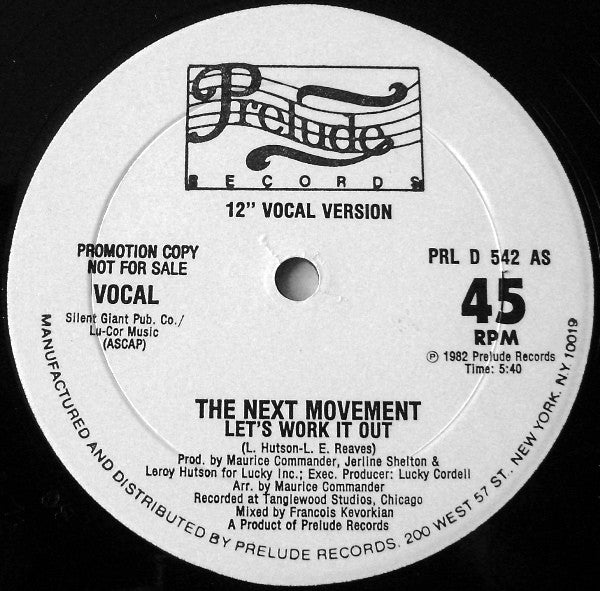 The Next Movement : Let's Work It Out (12", Promo)