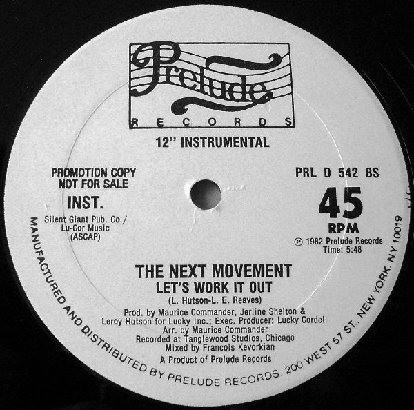 The Next Movement : Let's Work It Out (12", Promo)