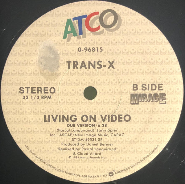 Trans-X : Living On Video (Vocal / Remix Version) (12", Single)