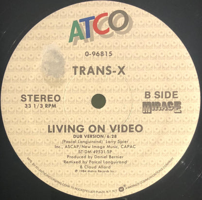 Trans-X : Living On Video (Vocal / Remix Version) (12", Single)