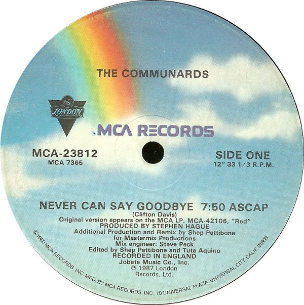 The Communards : Never Can Say Goodbye (12", Single)