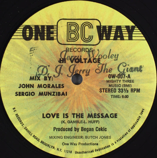 Hi Voltage : Love Is The Message (12", Single)