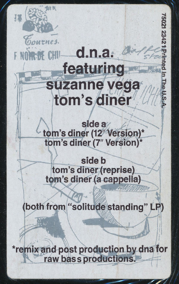D.N.A.* Featuring Suzanne Vega : Tom's Diner (12", Single, Tra)
