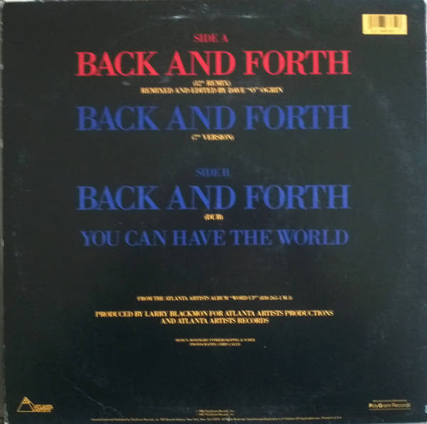 Cameo : Back And Forth (12", Single, 70)