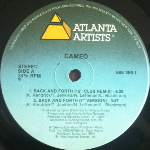 Cameo : Back And Forth (12", Single, 70)